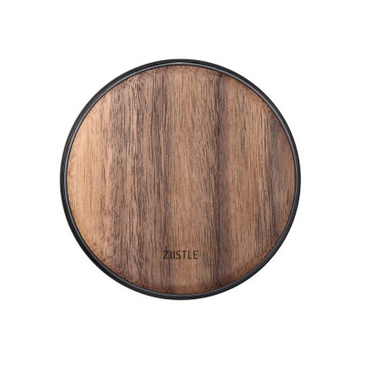 New Arrival Classy Qi Standard Walnut Wood Fast Wireless Charger Cordless Mobile Phone Charging Pad for iPhone and Samsung